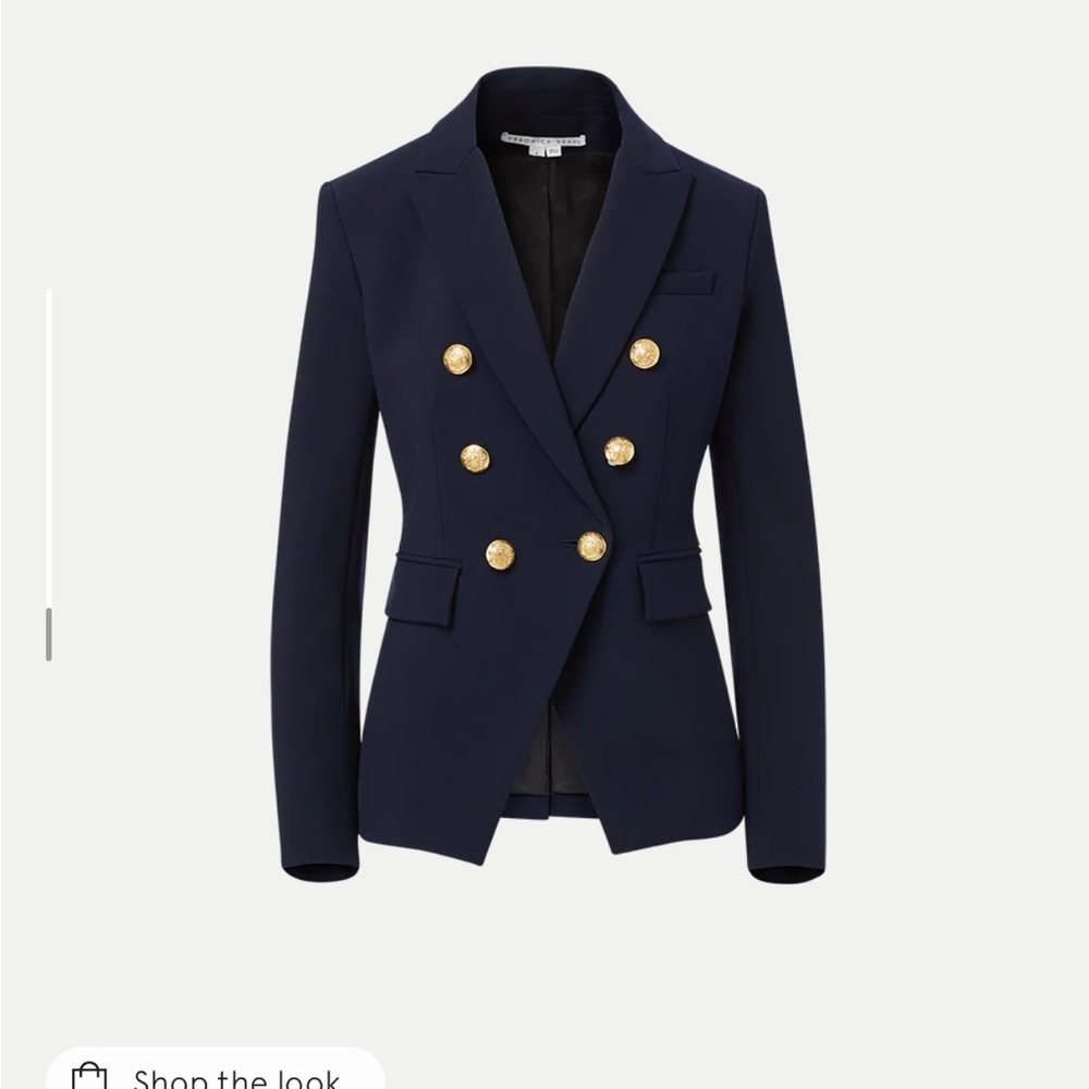 Veronica Beard navy Blue and Gold buttons Blazer